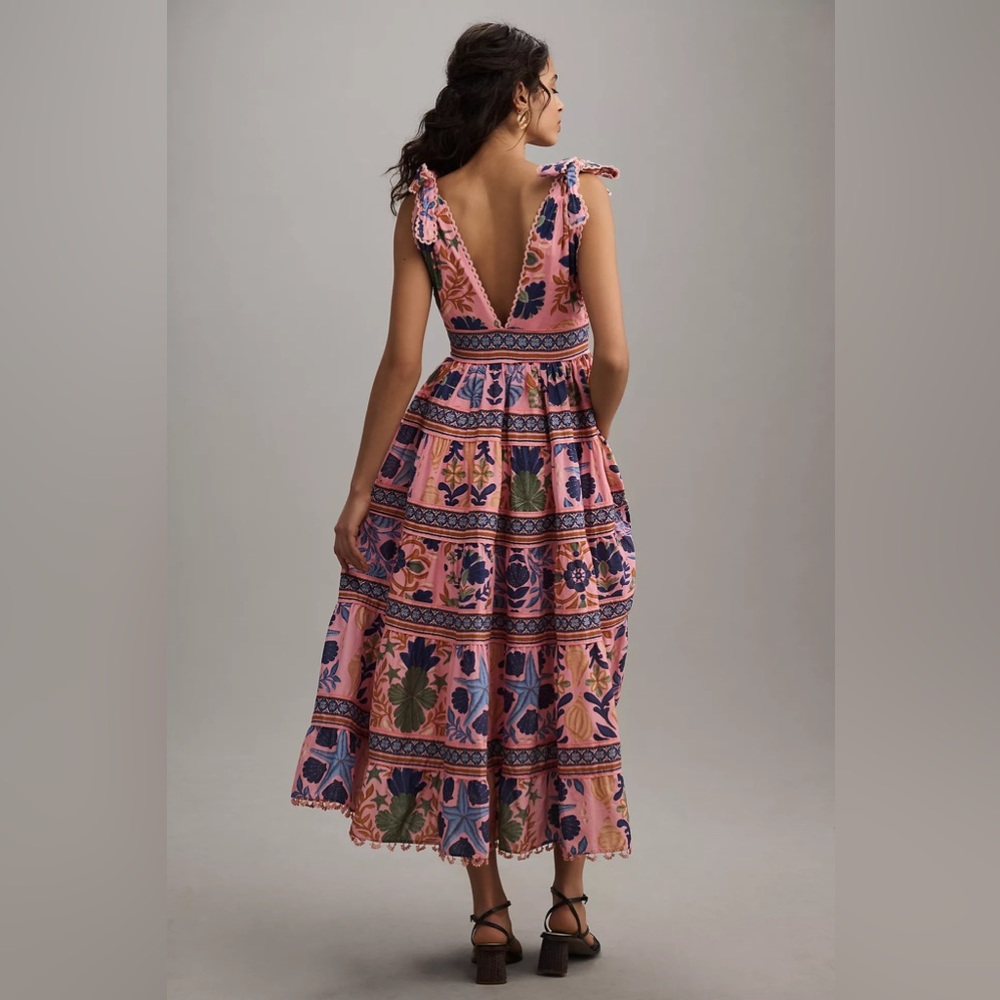 Farm Rio Seashell Tapestry Sleeveless Midi Dress - Picture 2 of 4